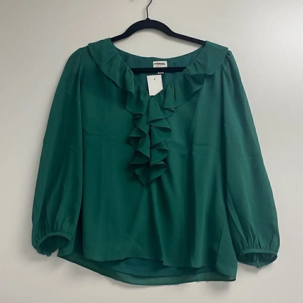 J. Crew Factory V-neck ruffle top Item BB297